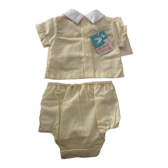 Vintage Cradle togs newborn outfit baby boy unisex 0 new deadstock yellow duck - Picture 2 of 16